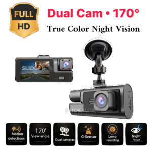 Full HD Dual Dash Cam Front and cabin, 170° Wide Angle, G-Sensor