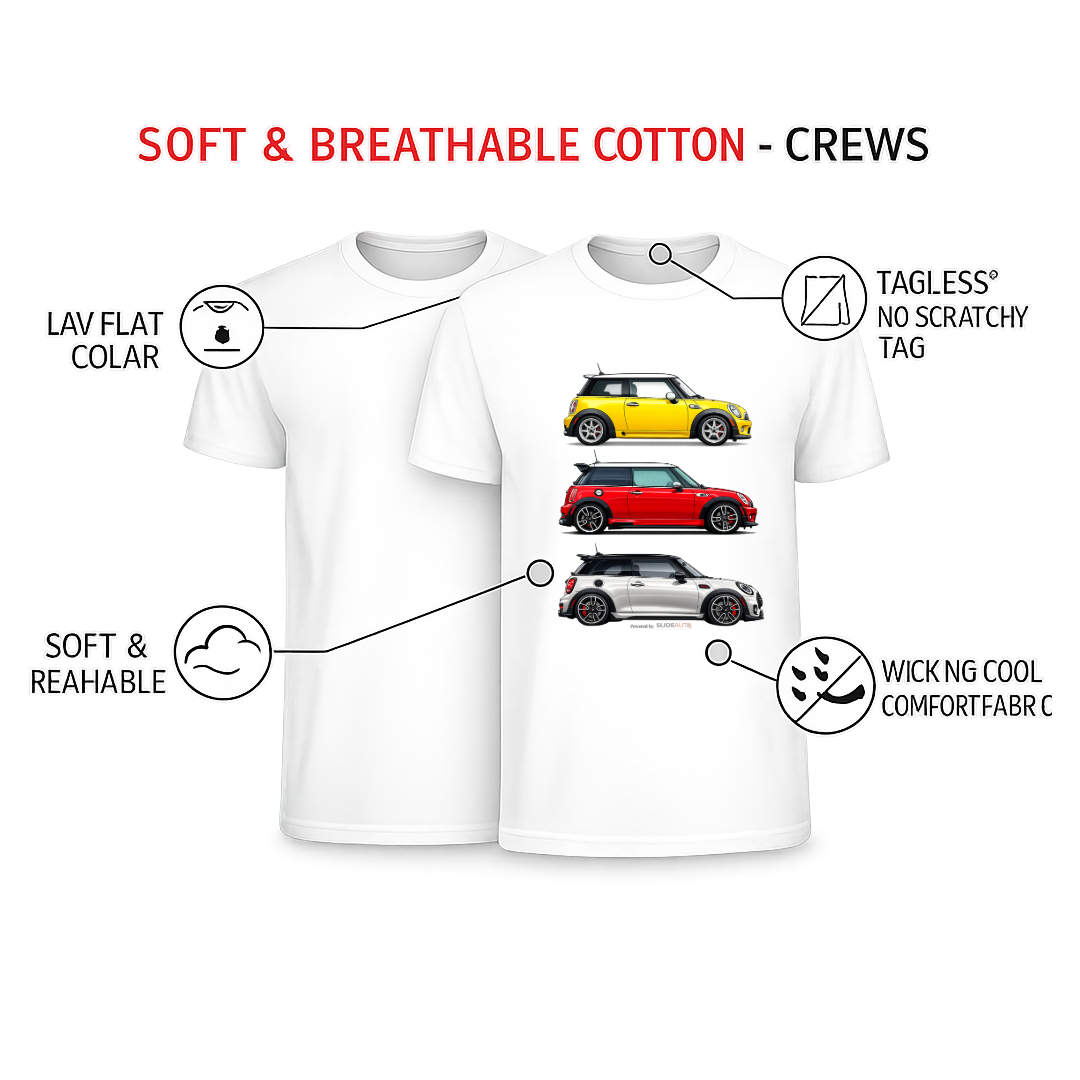 MINI Cooper Printed, Premium Cotton Casual Sportswear T-Shirt By SLIDE AUTO - Image 2