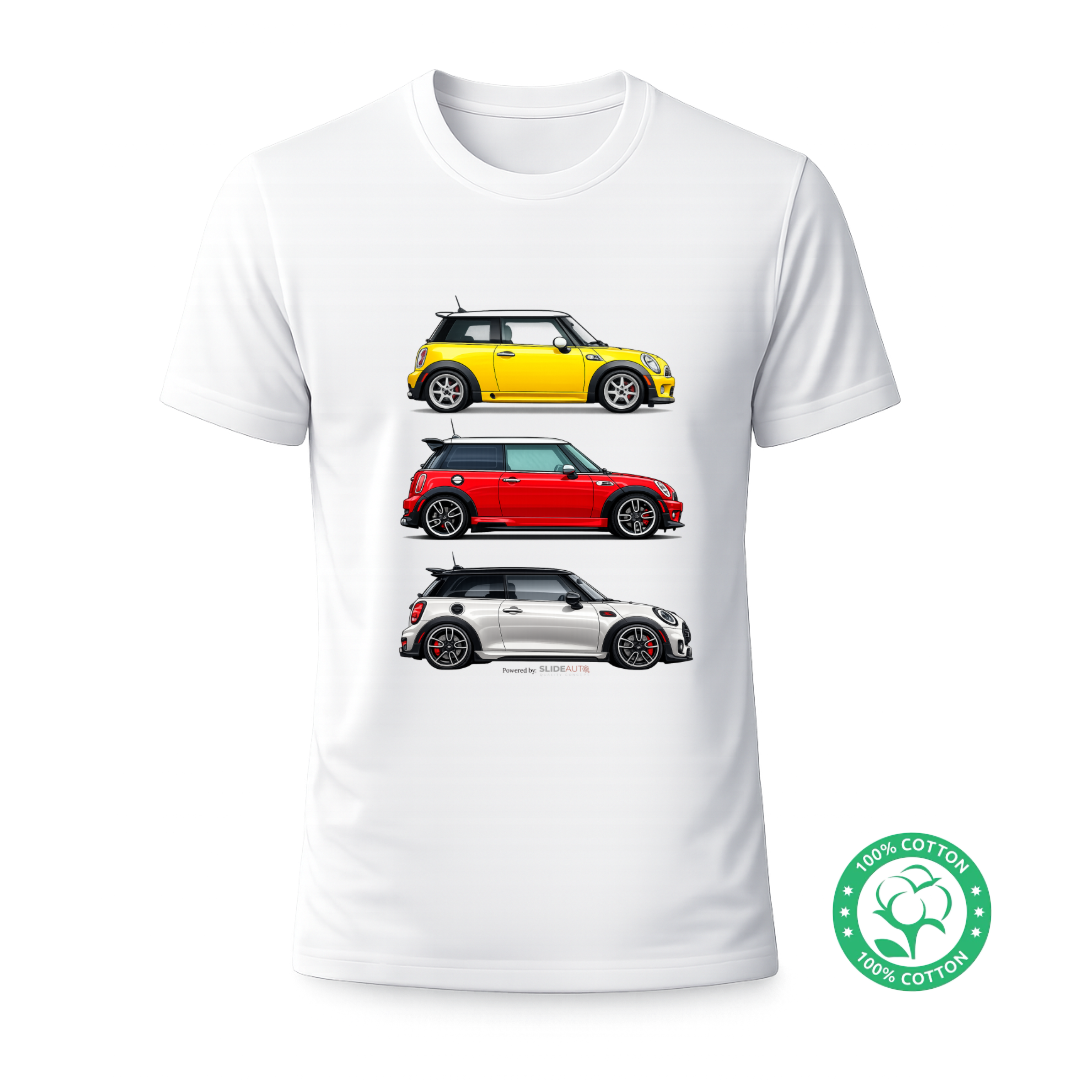 MINI Cooper Printed, Premium Cotton Casual Sportswear T-Shirt By SLIDE AUTO